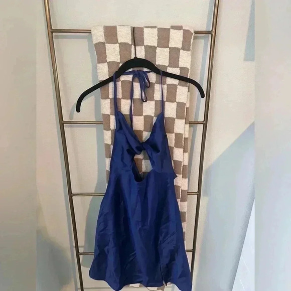 NWT PRINCESS POLLY TIANA BLUE MINI DRESS SIZE 2 - Picture 1 of 8
